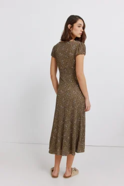 Vestido midi estampado cenefas