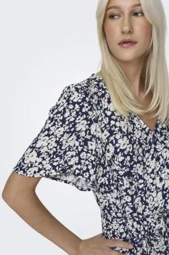 Vestido midi manga corta