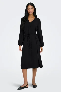 Vestido midi manga larga