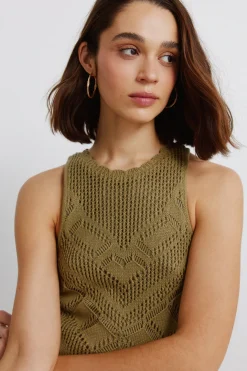 Vestido midi pointelle