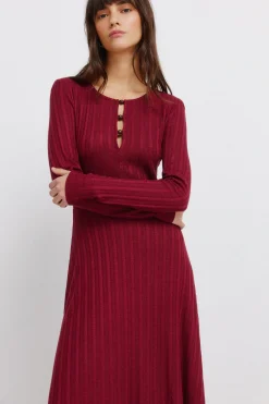 Vestido midi punto rojo