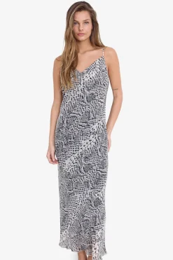 Vestido midi tirantes animal print