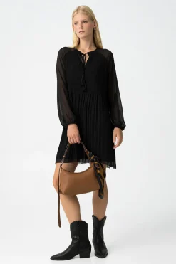 Vestido Plisado con Cord&oacute;n