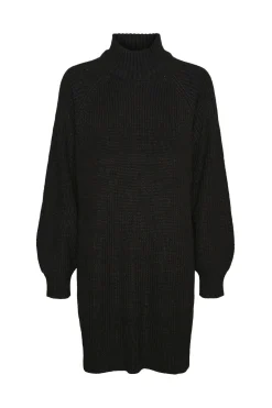 vestido punto cuello alto canal&eacute;