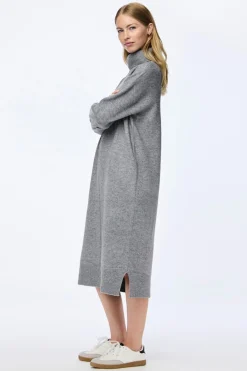 Vestido punto midi cuello alto
