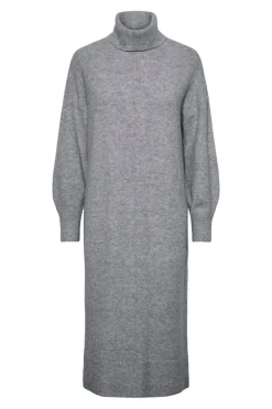 Vestido punto midi cuello alto