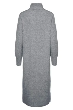 Vestido punto midi cuello alto