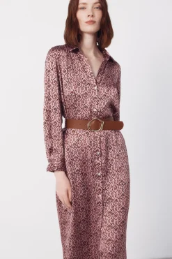 Vestido satinado camisero