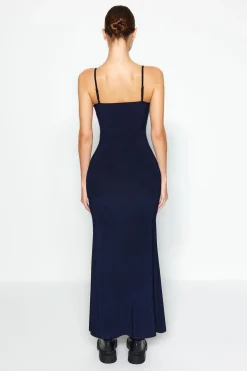 Vestido tubo de punto largo