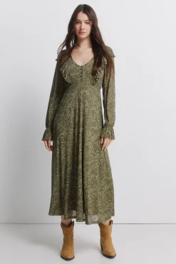 Vestido verde estampado