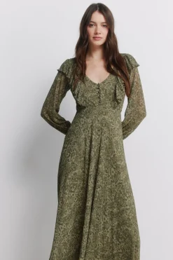 Vestido verde estampado