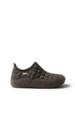 Zapatilla Para Hombre En Fieltro Y Tejido Acolchado