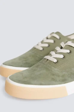 Zapatilla piel combinada