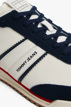 Zapatilla retro Tommy Jeans en azul, blanco y rojo