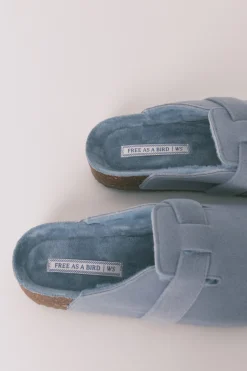 Zapatillas casa tipo zueco azul