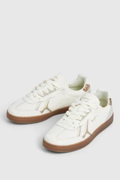 Zapatillas Piel Con Detalles En Ante